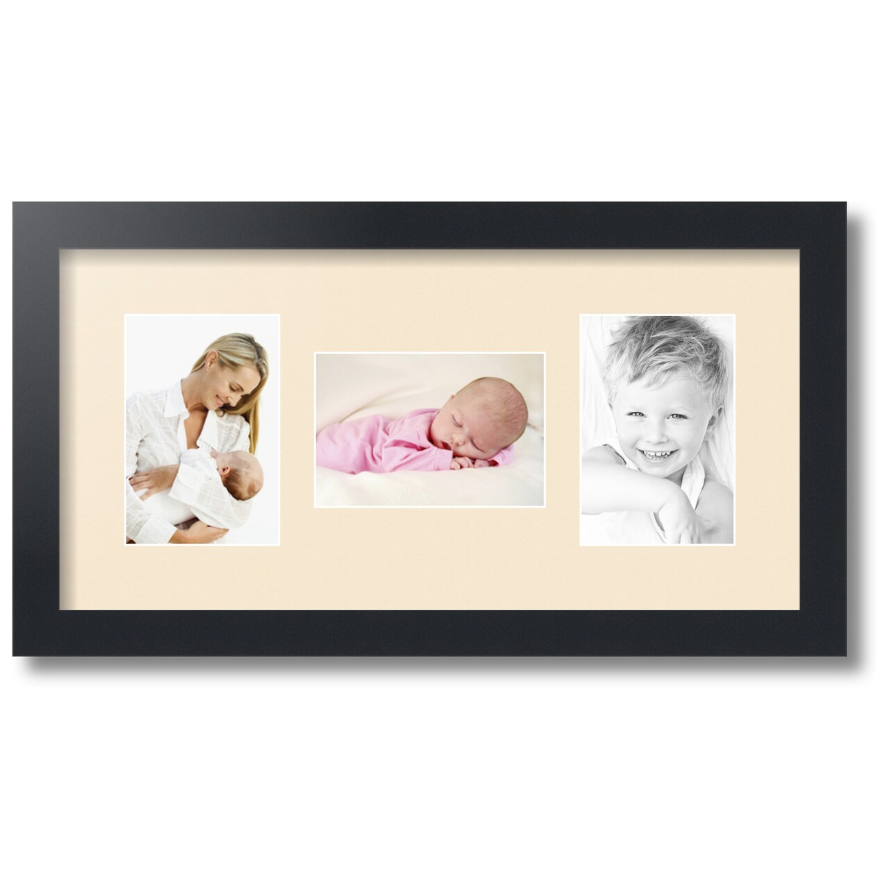 ArtToFrames Collage Photo Picture Frame with 3 - 4x6 inch Openings, Framed in Black with Over 62 Mat Color Options and Regular Glass (CSM-3926-113)